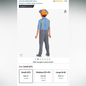 Toddler Blippi Costume 2T